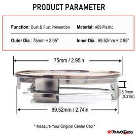 RhinoTuning 4 x Car Wheel Trims Outer Diameter for Hub Caps OD 75 mm ID 69.5 mm Brown Wheel Hub Cover Suitable for S300 ML350 W210- E320E200 CLS55AMG S2000 Wheel, 2204000125 S2A-NO Wheel Centre Caps