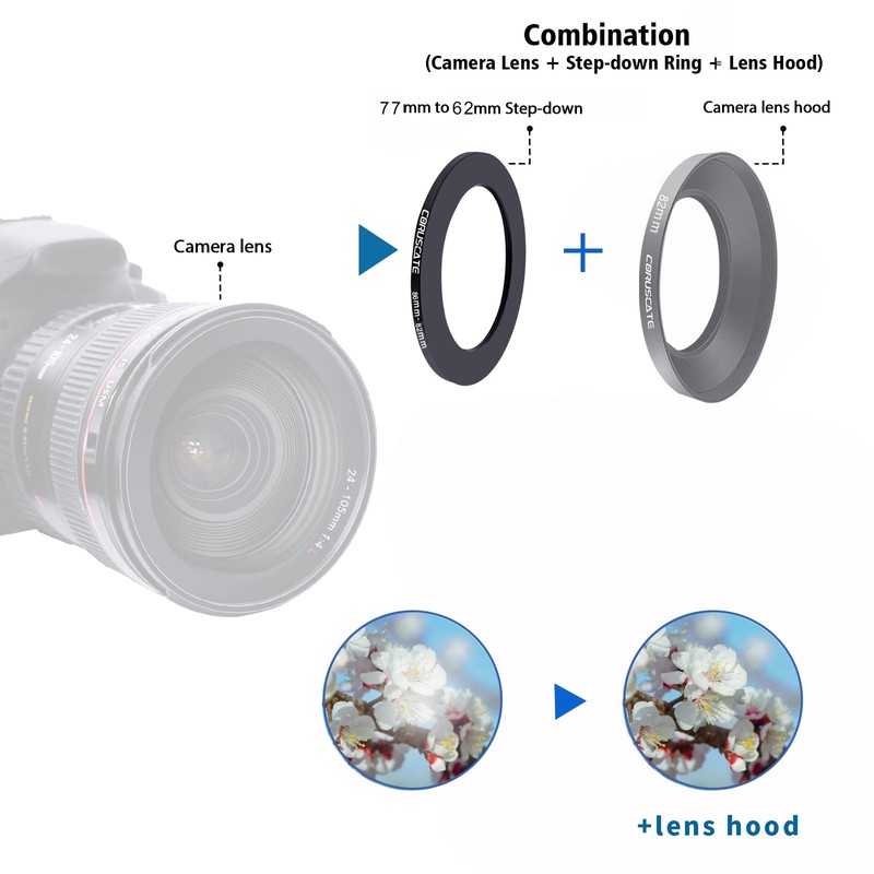 86 mm to 82 mm Lens Adapter Ring, Step-Down Ring