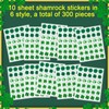 300 Pieces St. Patrick's Day Clover Patterned Sparkle Window Stickers