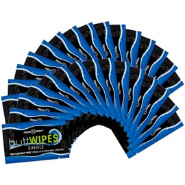 Fresh Body FB Buttwipes Flushable Wipes (30 Count) - Individually Wrapped Butt Wipes with Aloe and Vitamin E. Water Based