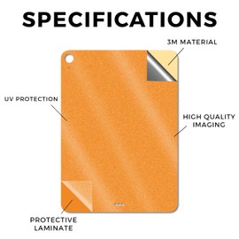 Glossy Glitter Tablet Skin Compatible with Apple iPad Air 11" (M3) 2025 - Solid Orange - Premium 3M Vinyl Protective Wrap Decal Cover - Easy to Apply | Crafted in The USA by MightySkins