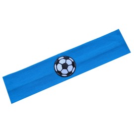 Soccer Team Headbands with Soccer Ball Patch Set of 6 by Funny Girl Designs (Dark Turquoise)