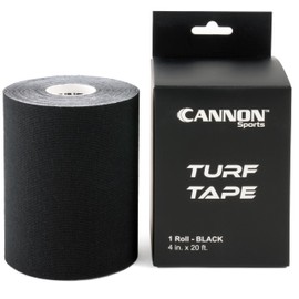 Cannon Sports Premium Turf Tape Football – 4 Inch by 20 Feet - Flexible, Breathable, Extra-Wide, Waterproof Athletic Tape – Football Tape for Turf Burn Protection (Black)