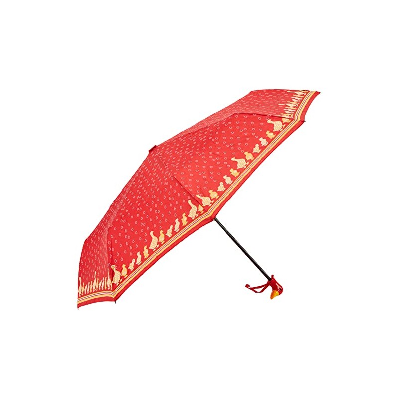 Clifton Duck Handle Mini Maxi, Yellow Ducks Print On Red