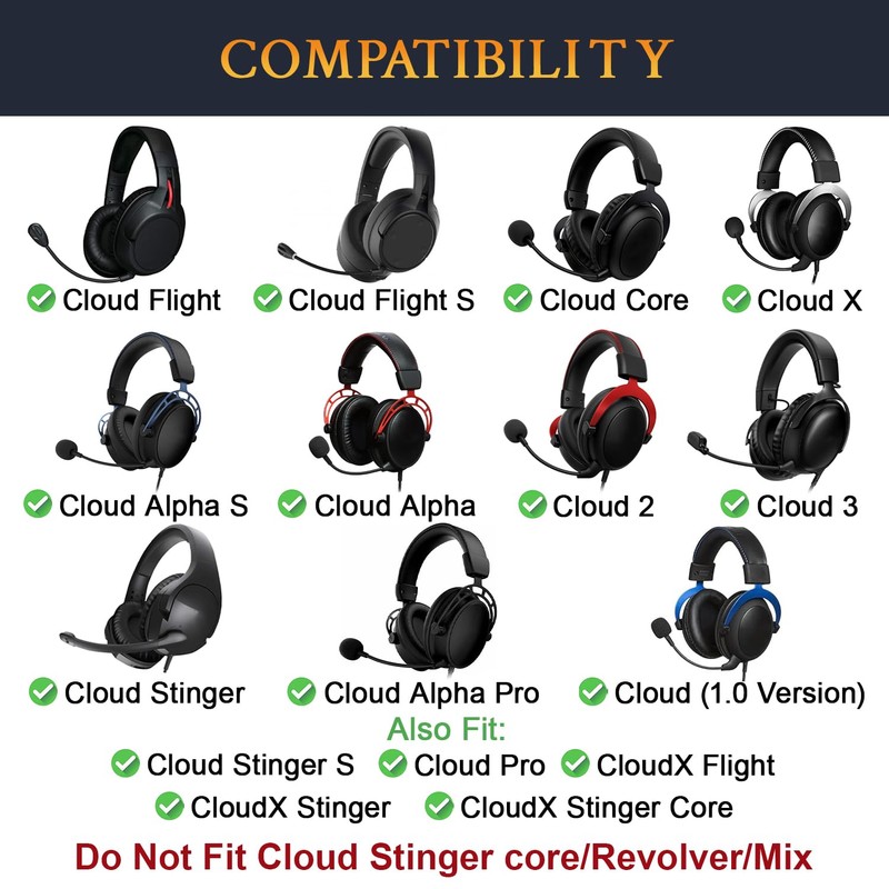 SOULWIT Cooling Gel Replacement Earpads Cushions for HyperX Cloud 1/2/3/Pro/Core/Alpha/Alpha