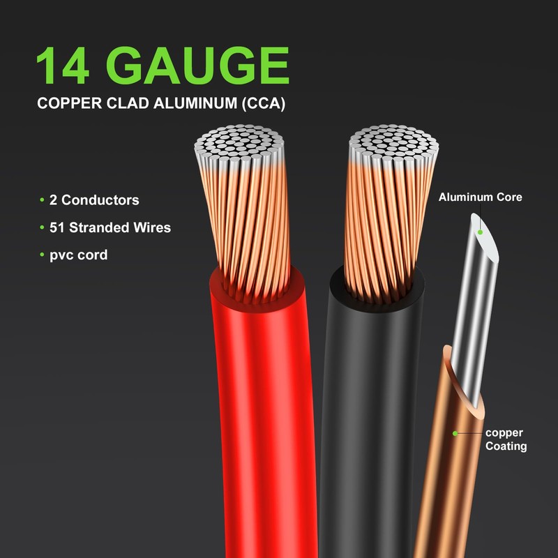 GOSDENG 14 Gauge Speaker Wire- 200 ft Spec Soft Touch