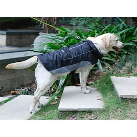 Morezi Dog Warm Coats Jackets Waterproof Coats with Harness Hole Puppy Coat for Small Medium Dogs - Black - XS
