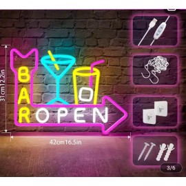 Outdoor Options Co Bar Open LED Light Sign Eco friendly bright