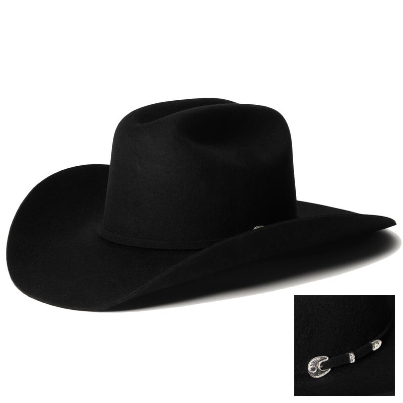 Stetson Men's 4X Corral Wool Cowboy Hat Black 7 5/8