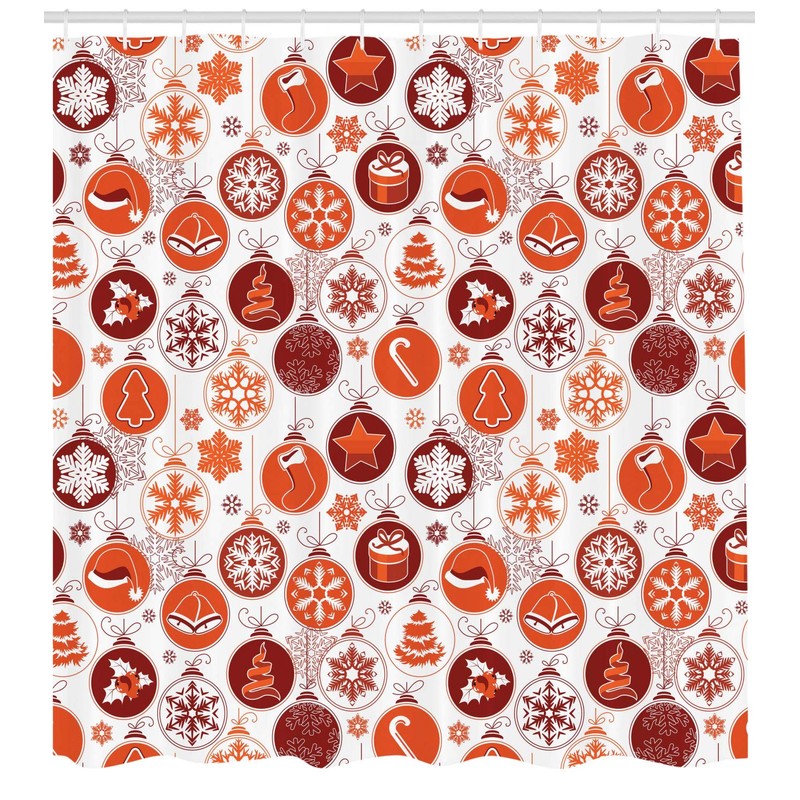 (180cm Long) - Ambesonne Christmas Shower Curtain, Cloth Fabric Bathroom