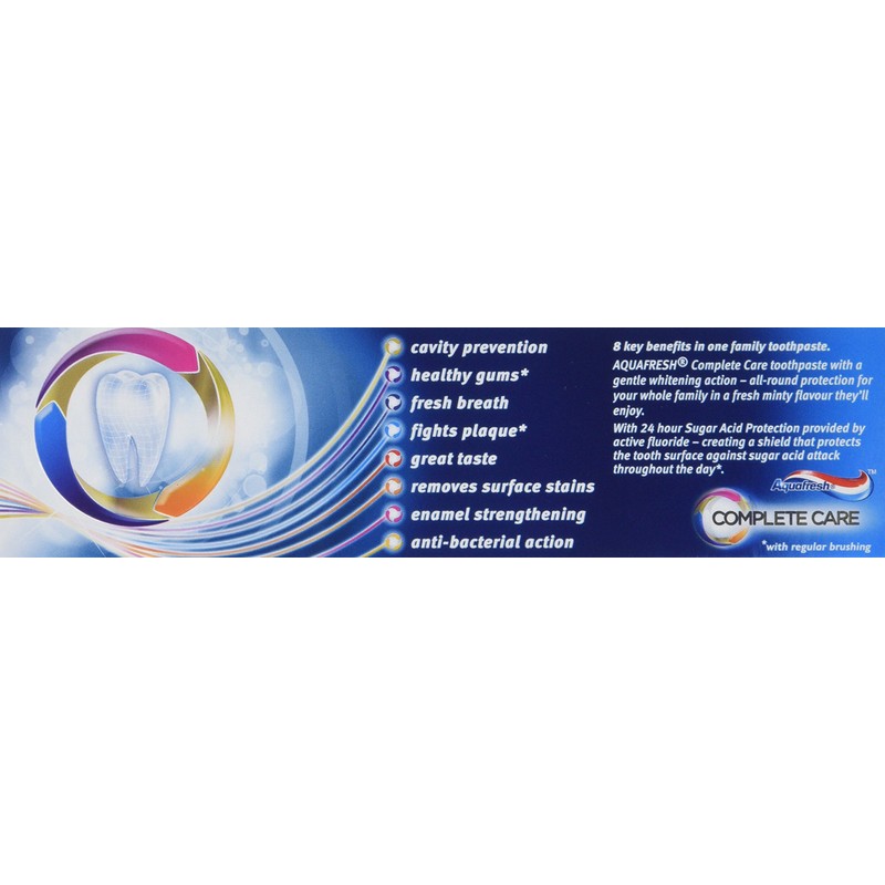 Aquafresh Complete Care Toothpaste, 75 ml, Whitening, Pack of 6