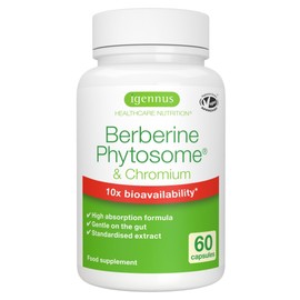 Igennus Advanced Berberine Phytosome 550mg & Chromium Picolinate, Super Bioavailable, Standardised Extract & Clean Label, Blood Glucose Control Supplement, Vegan, 60 Capsules