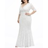 Plus Size Wedding Dress Bride White Women Lace Bridal Shower