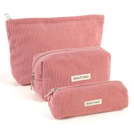 Pack of 3 Cosmetic Bag, pink, Vintage
