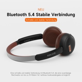 Sirius OverEar Bluetooth Retro Headphones with Noise Cancellation, 70 Hours Playtime, Wireless ANC/ENC Headphones, Lightweight, with Built-in Microphone, for Children, Students, Sports, Gym (Black)