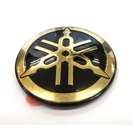 Yamaha Genuine Yamaha Tuning Fork Logo Emblem Sticker Aluminum Coating Gold Black Black Diameter 50mm