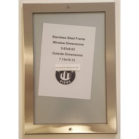 Elevator Certificate Frame 5 .63 x 8.63 Stainless Steel