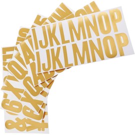 Balacoo Pegatinas Adhesivas para Buzón 6 Hojas, Números y Letras Laminados Dorados, Impermeables y Resistentes Decoloración, Kit Decorativo para Buzones, Manualidades y Señalización