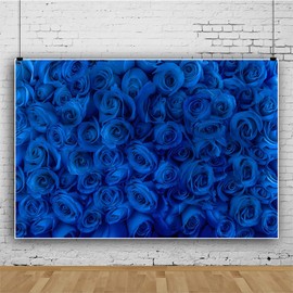 Yeele 10x8ft Blue Rose Wall Backdrop for Photography Royal Blue Rose Flowers Background for Wedding Bridal Shower Birthday Party Decor Kids Adults Women Artistic Portrait Photo Shoot Props