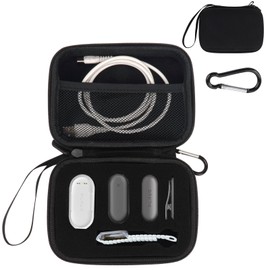 YouKnow Hard Case Compatible with PLAUD NotePin AI Voice Recorder - with Custom Foam Insert Holds Recorder, Magnetic Pin, Clip, Dock, Wristband & Cable (Case Only) (Black)