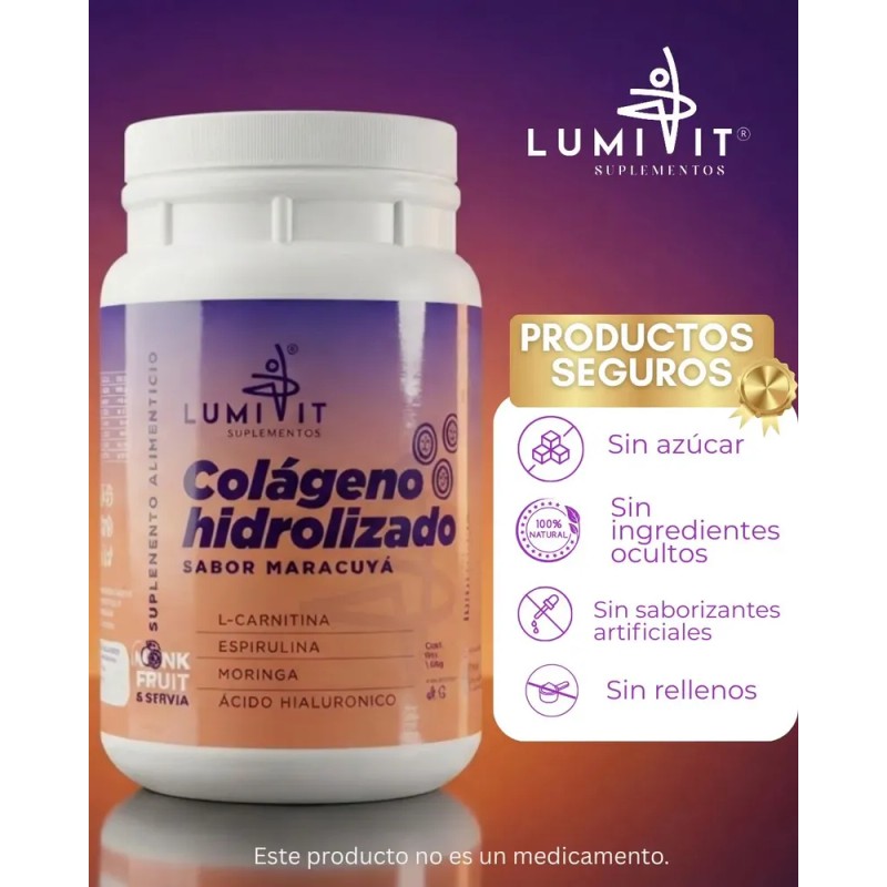 Colágeno Lumivit Acido Hialurónico Moringa L-carnitina 1.2kg