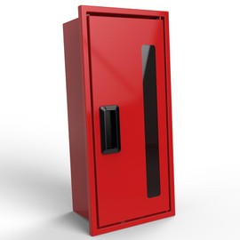 Fire Extinguisher Cabinet Small Size 14 inches up to 5lb | Mounted Weaterproof Box | Fire Extinguishers Wall Box Red | Visible Fire Safety Cabinet | Emergency Extinguisher Storage | Anti-Rust