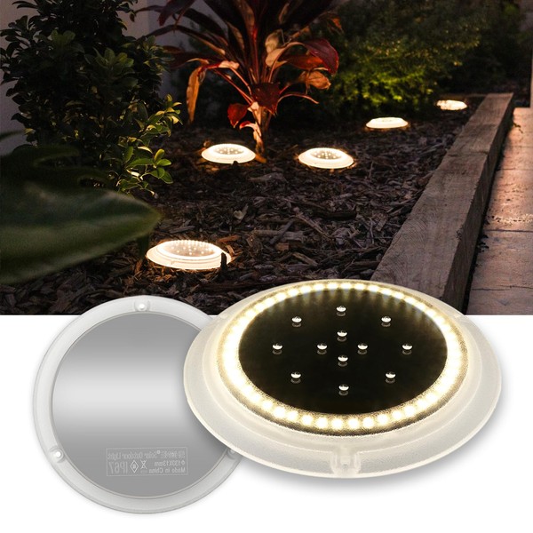SHONELIGHTING Solar Deck Lights, Crazy 48 LEDs Super Bright, Car