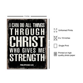 I Can Do All Things Through Christ - Philippians 4 13 - Religious Wall Decor - Christian Gifts for Men - Catholic Gifts - Inspirational Bible Verses Wall Decor - Scripture Wall Art - Jesus Wall Decor