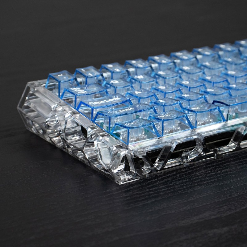 Mechanical Keyboard Case Transparent Keyboard Housing Compatible with Wooting60/HM66/Mad60/M6lite/Rakka Keyboard