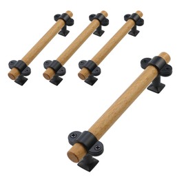 T Tulead 4PCS Wood Cabinet Handles Pulls Adjustable Hole Drawer Handles Max. Hole Center: 5-Inch