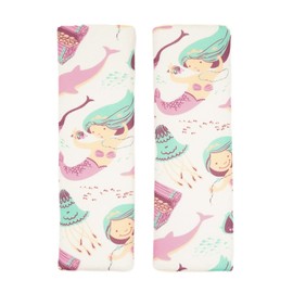 Car Seat Belt Pillow For Kids, 2Pcs Mermaid Car Seat Belt Cover Pad Head and Neck Support (Mermaid)