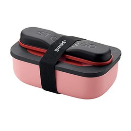 Guzzini - On The Go, STORE&GO Set Lunch Box with Travel Cutlery - Bright Red, 20 x 12 x H 7 cm | 900 ml - 17110231