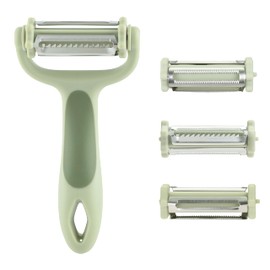 Chef's Path Tri-Blade Y Peeler – Stainless Steel Fruit Peelers for Kitchen – Vegetable Slicer Kitchen Tools with Standard Peeler Blade, Serrated Peeler, Julienne Peeler and Pointed Blemish Remover