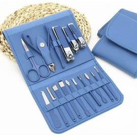 Hidak 16 Pieces Stainless Steel Manicure Set Kit Nail Clipper Kit Nail Care Tools for Hand & Feet - Nail Clippers Pedicure Professional Grooming Kits for Facial Care Hand Care Foot Care Pack of 1