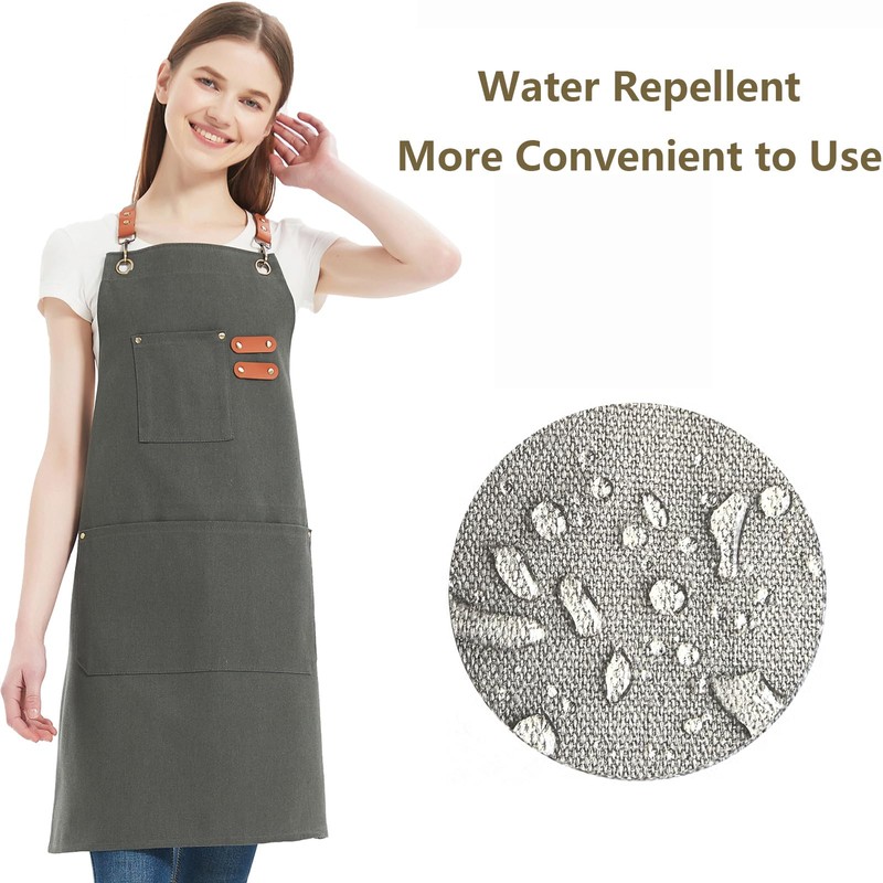 AFUN Chef Aprons for Women Men with Large Pockets, Cotton