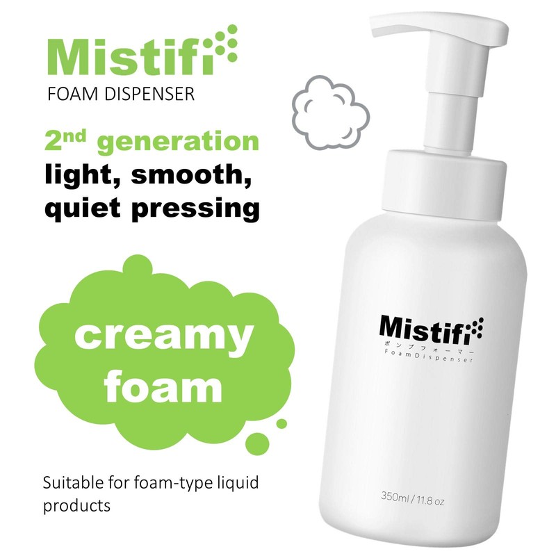 MJDFS Mistifi foaming soap dispenser pump bottle 350ml (11.8 oz)