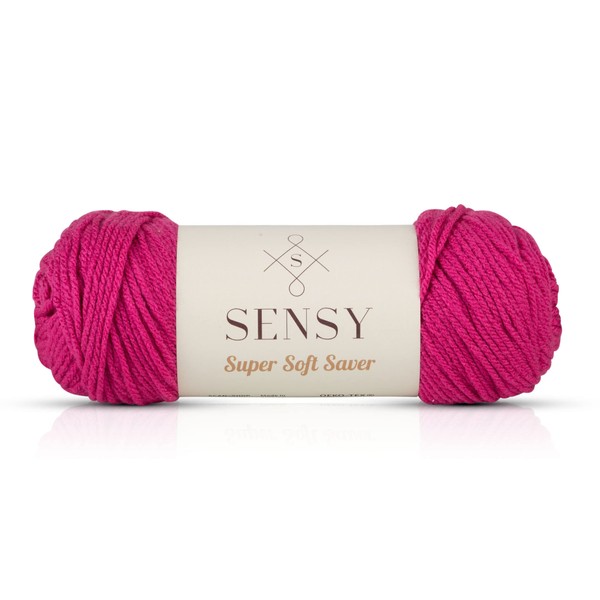 Sensy Super Soft Saver Yarn, 3.5 oz, 190 Yards, Gauge