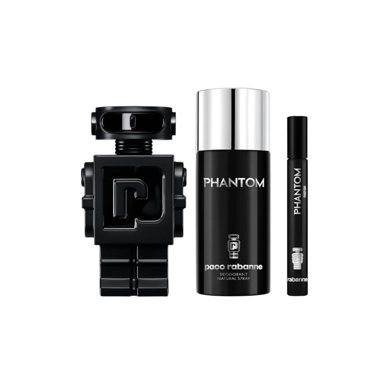 Paco Rabanne Phantom 3-Piece Set for Men, (3.4 Oz Parfum