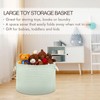 Takiito Green Gingham Checkered Storage Basket for Organizing, Fabric Collapsible