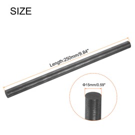 sourcing map Graphite Rod, Graphite Stirring Rod Cylinder Stick Carbon Rod 250x15mm Black for Electrode, Melting Casting, Crucibles, Pack of 3