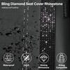CAR PASS Leather Bling Diamond Car Seat Covers Full Set,