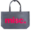 MASSIOSTAN Large Canvas Tote Bag, Reusable shopping bag (Grey/Neon Pink)