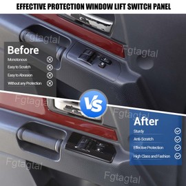 Window Lift Switch Cover Compatible with Toyot@ FJ Cruiser 2007-2021, ABS Window Lift Switch Panel Decoration Frame Cover Interior Protection Accessories, 2PCS (Bright Black)