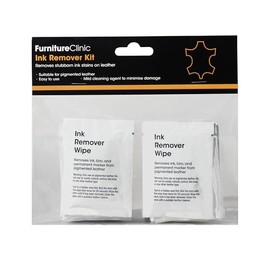 Furniture Clinic Leather Ink Remover Kit - Effectively Remove Pen & Ink Stains from Leather Furniture, Clothing, Car Seats, Shoes & More - Removes Ball Point Pen, Felt Tip Pen, Permanent Ink Stains