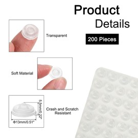 uxcell 4 Set Cabinet Door Rubber Bumpers, Glass Table Top Bumpers, Self Adhesive Backing Bumpers for Tabletop, Cupboards, Drawer Furniture, Pudding