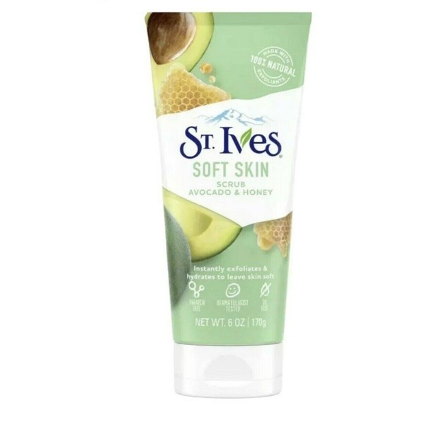 St. Ives Soft Skin Face Scrub - Avocado And Honey - 6oz, NEW