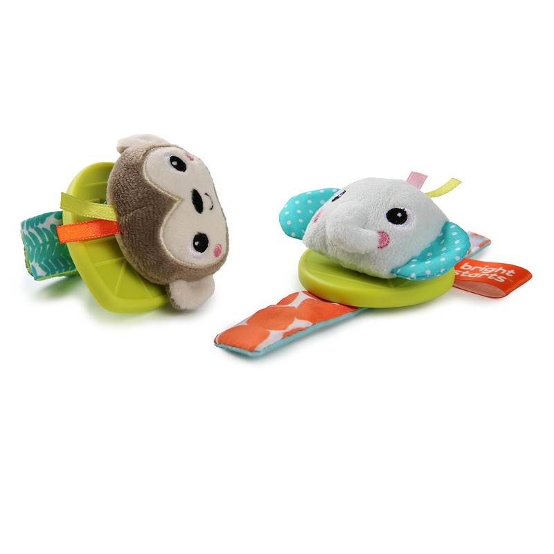 Bright Starts Rattle & Teethe Wrist Pals Toy - Monkey