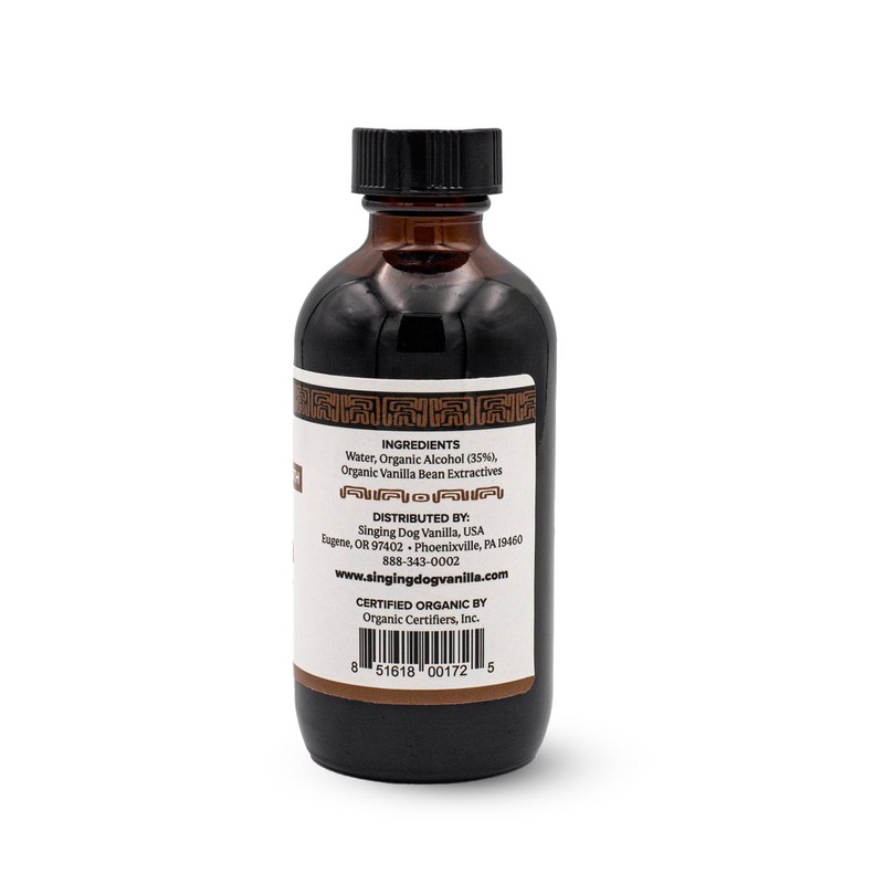 Singing Dog Organic Double Strength Pure Vanilla Extract, 4oz