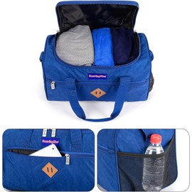 17X10X9 Inches United Airlines Personal Item Under Seat Duffel bag Suitable for Major Airlines including United, Spirit, Jetblue, Frontier, and American - Duffel Bag Design (Navy)