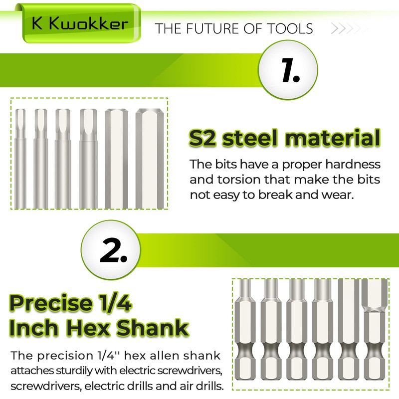 6pcs Hex Head Allen Key Drill Bit Set, 100mm Allen